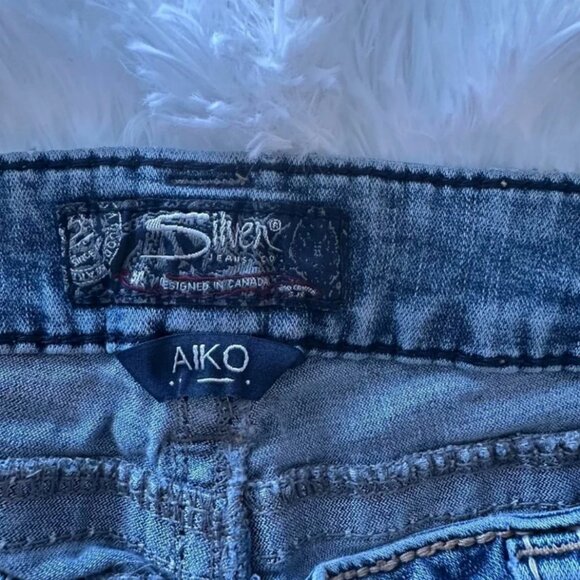 silver y2k low rise bootcut jeans - Picture 3 of 3